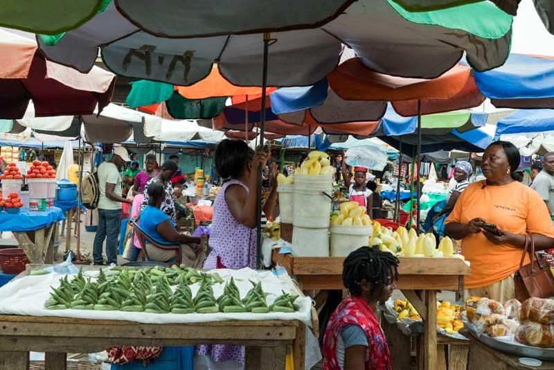 Le marché de Kasoa à Accra, au Ghana (2018)