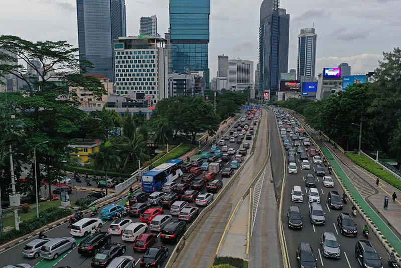 Indonesia busy street